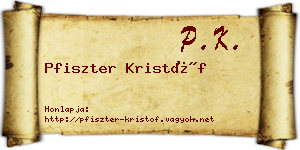 Pfiszter Kristóf névjegykártya