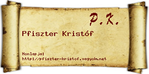 Pfiszter Kristóf névjegykártya